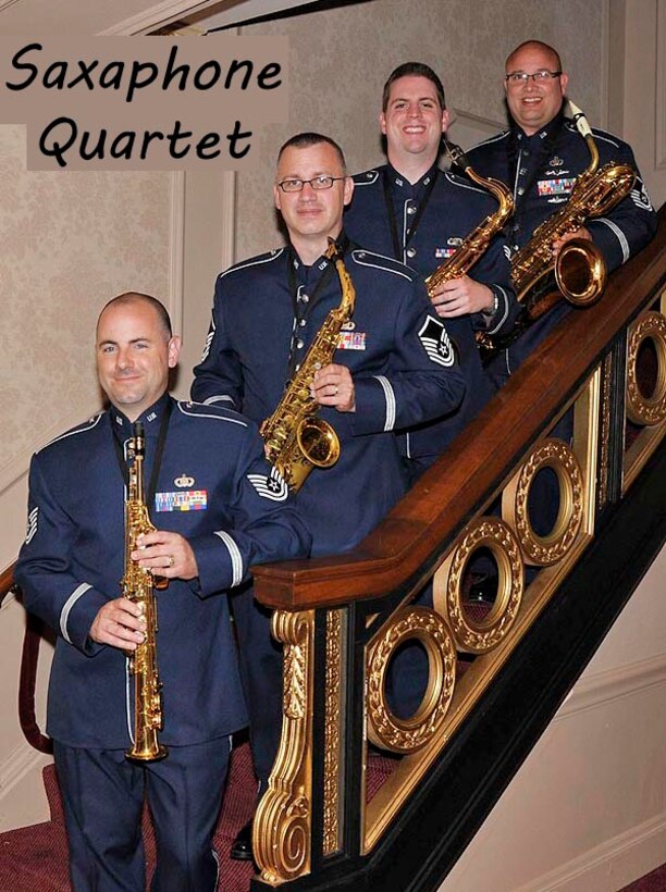 The Saxophone Quartet contingent of the Band of the Midwest.

Photo courtesy of TSgt Todd Pendleton, 182nd AW Public Affairs