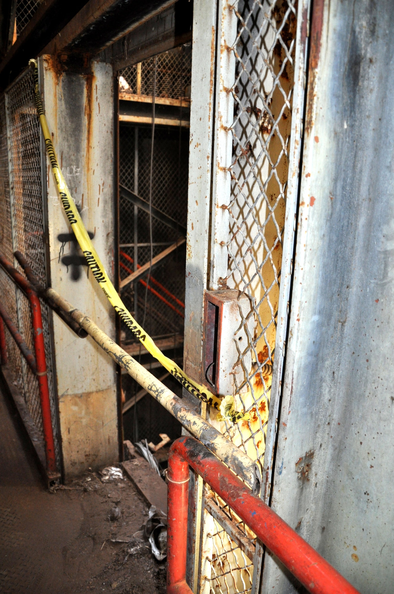 A blocked entrance to an elevator shaft leading to three decomissioned Titan 1 missile silos provides a glimpse into Beale AFB's past. The now deactivated 851st Strategic Missile Squadron, maintained the Titan 1 Intercontinental Ballistic Missile Complex 4C near Chico, Calif., until 1965. (U.S. Air Force photo by Senior Airman Adam Hamar)