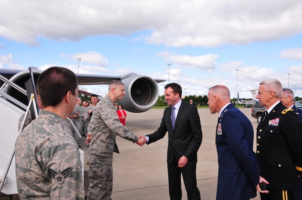 Acting Secretary of the Air Force Eric Fanning made a stop at the 171st Air Refueling Wing in Coraopolis July 24.  Mr. Fanning spent time with the men and women of the 171st, learning about the mission, capabilities, and relevance of the Pennsylvania Air National Guard. (U.S. Air National Guard photo by Maj. Karen Bogdan/released)