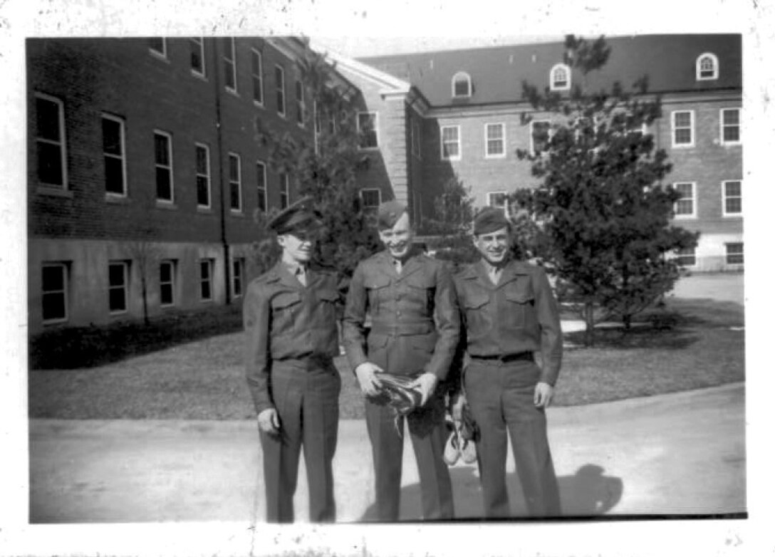 Staff Sgt. Robert Porter stands with some comrades earlier on in his Marine Corps Career. Porter served 30 years in the Marine Corps, which included service in World War II, Korea and two tours in Vietnam. He retired after reaching sergeant major. Porter passed away July 28, 2013. (Courtesy photo)
