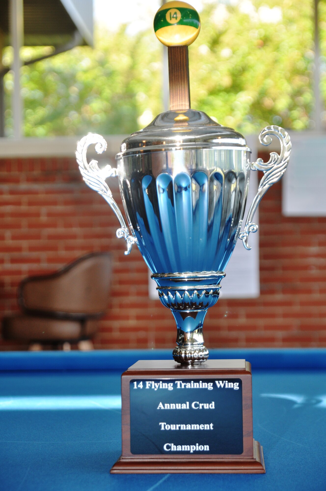 The trophy awarded to the winning team at the Crud tournament August 2 at the Columbus Club. (U.S. Air Force Photo/Richard Johnson)