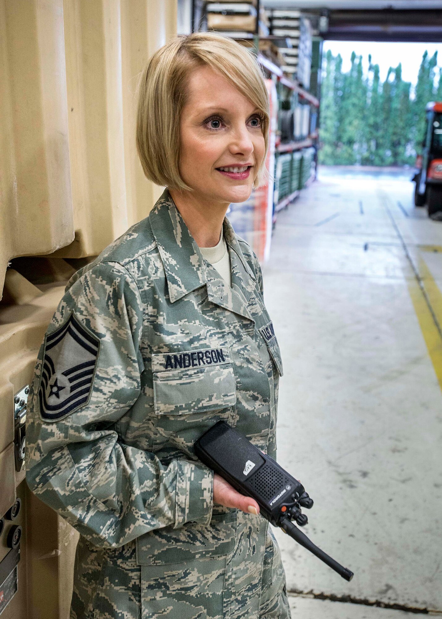 Senior Master Sgt. Michelle Anderson, 446th Aeromedical Staging Squadron, Medical Readiness Flight superintendent, out of McChord Field, Wash., Aug. 2, 2013. When she isn’t fulfilling her Reserve duties, Anderson operates her professional soft-skills training company, Star Services NW. (U.S. Air National Guard photo by Master Sgt. Michael Stewart)