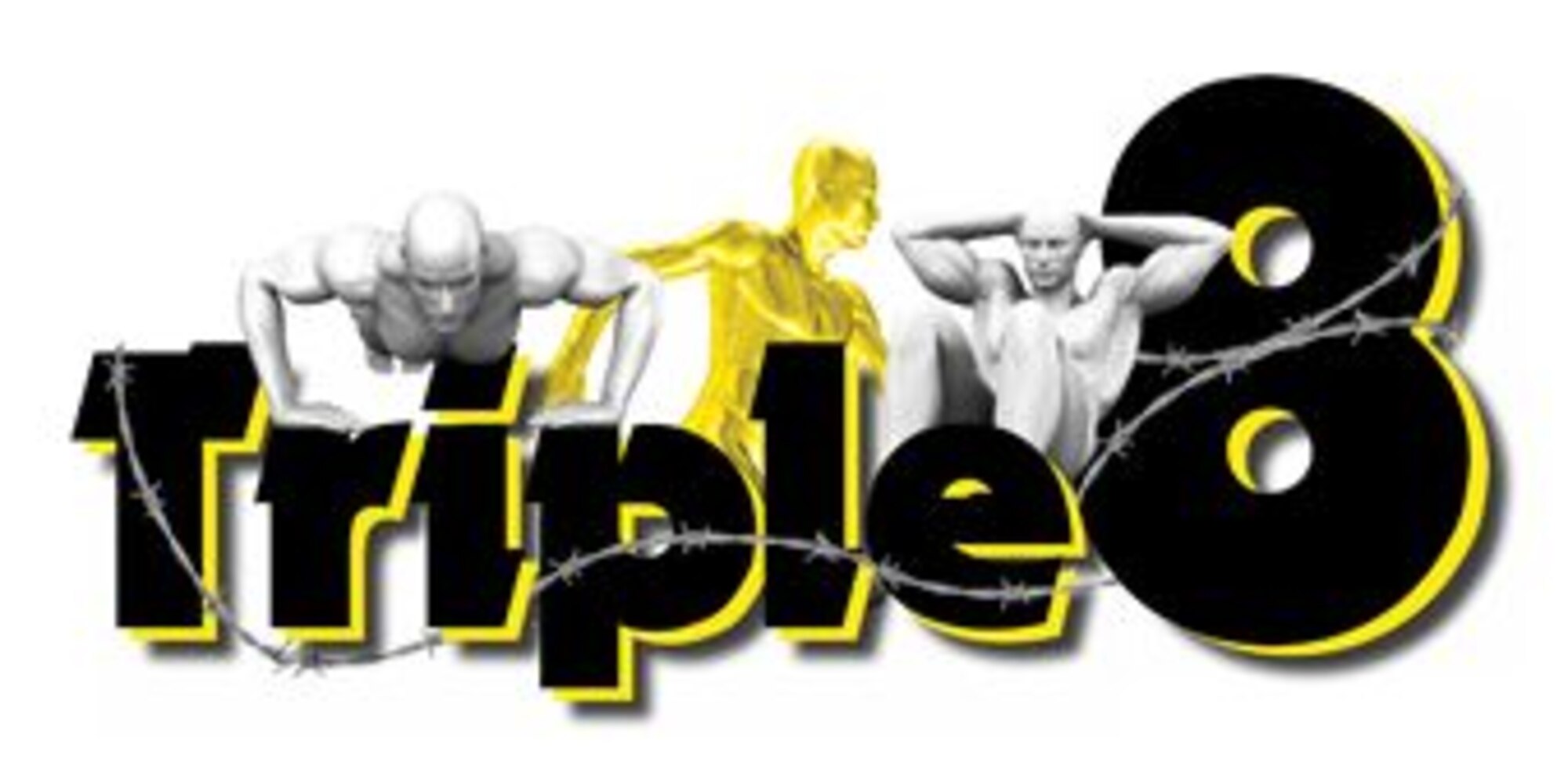 The Triple 8 Fitness Challenge is a premier fitness event designed to test the conditioning limits of Air Force athletes and to distinguish an elite group that sets the fitness standard. In order to achieve the title of Triple 8 athlete, one must pass all components of the test and must accomplish, at a minimum, 80 pushups in one minute, 80 sit-ups in one minute and a 1 ½ run in a time of 8 minutes, 59 seconds or faster.(U.S. Air Force graphic/Gina L. Freitag)