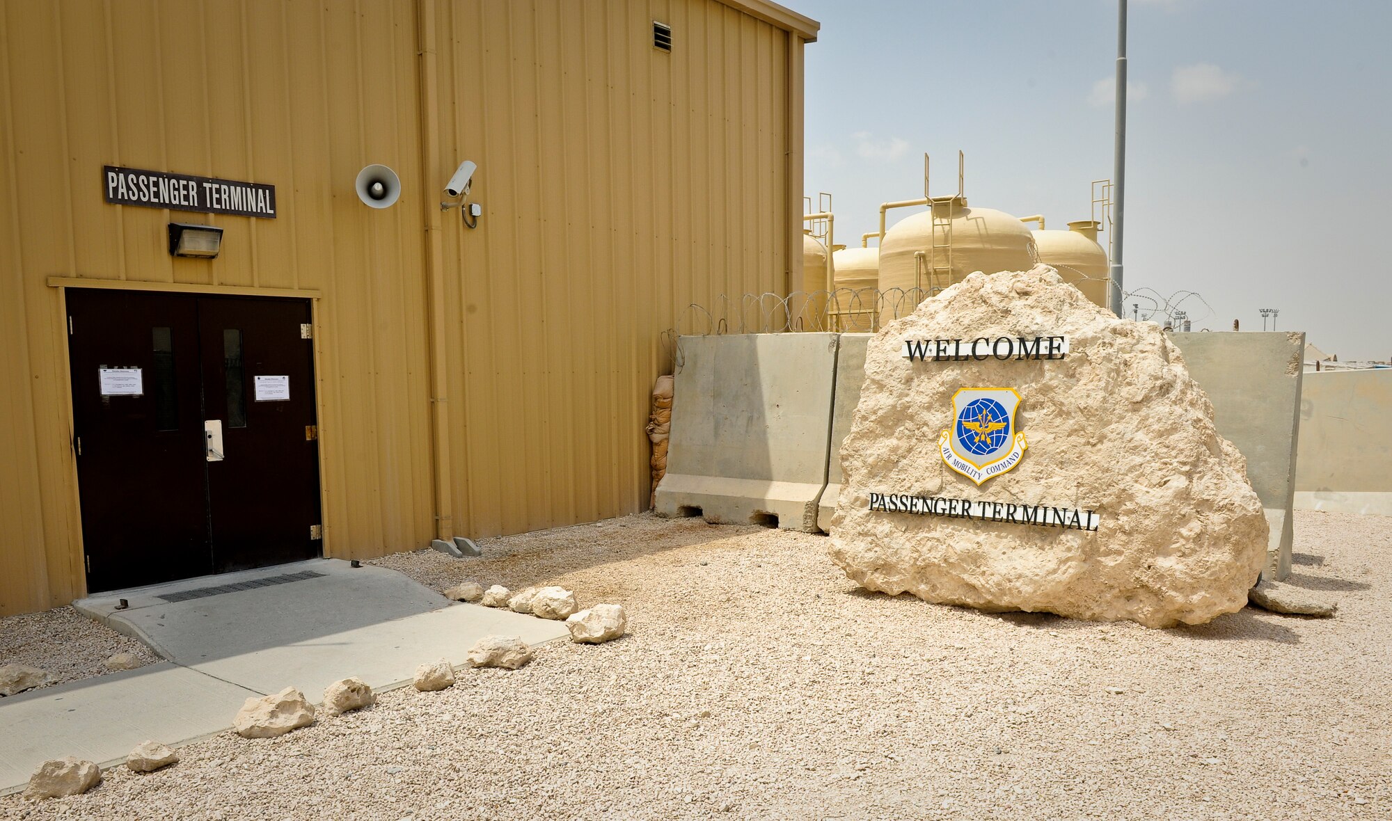 The 8th Expeditionary Air Mobility Squadron?s passenger terminal averages more than 85,000 passengers with 3,200 tons of accompanying baggage and nearly 1,000 distinguished visitors annually at the 379th Air Expeditionary Wing in Southwest Asia. (U.S. Air Force photo/Senior Airman Benjamin Stratton)