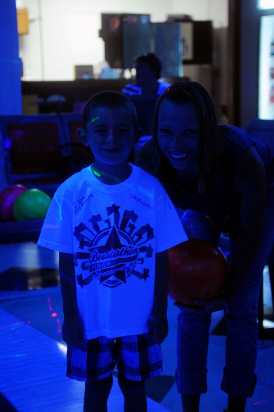 Glow bowling offers alternative for families aboard base