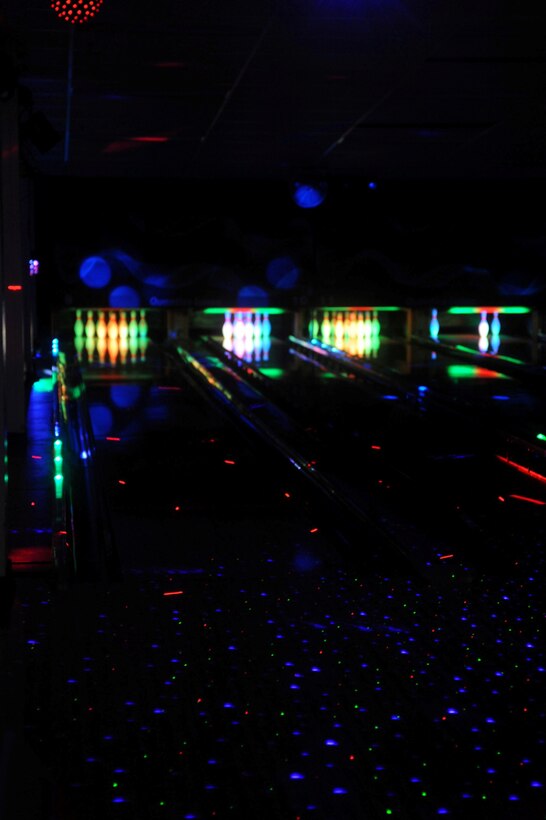Glow bowling offers alternative for families aboard base