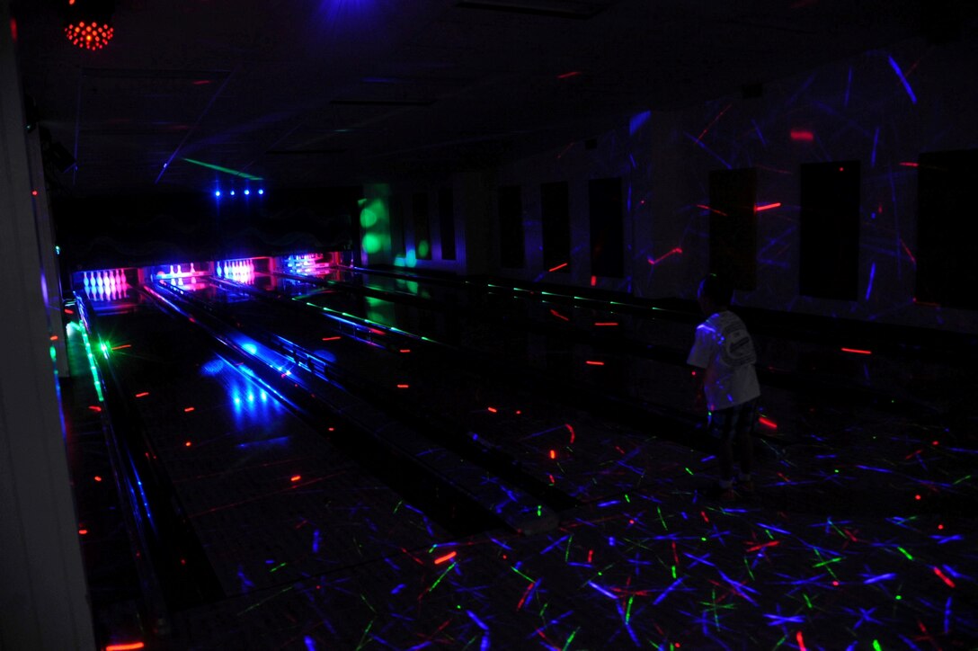 Glow bowling offers alternative for families aboard base