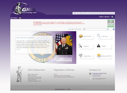 Screenshot shows the homepage of the revised GKO website.