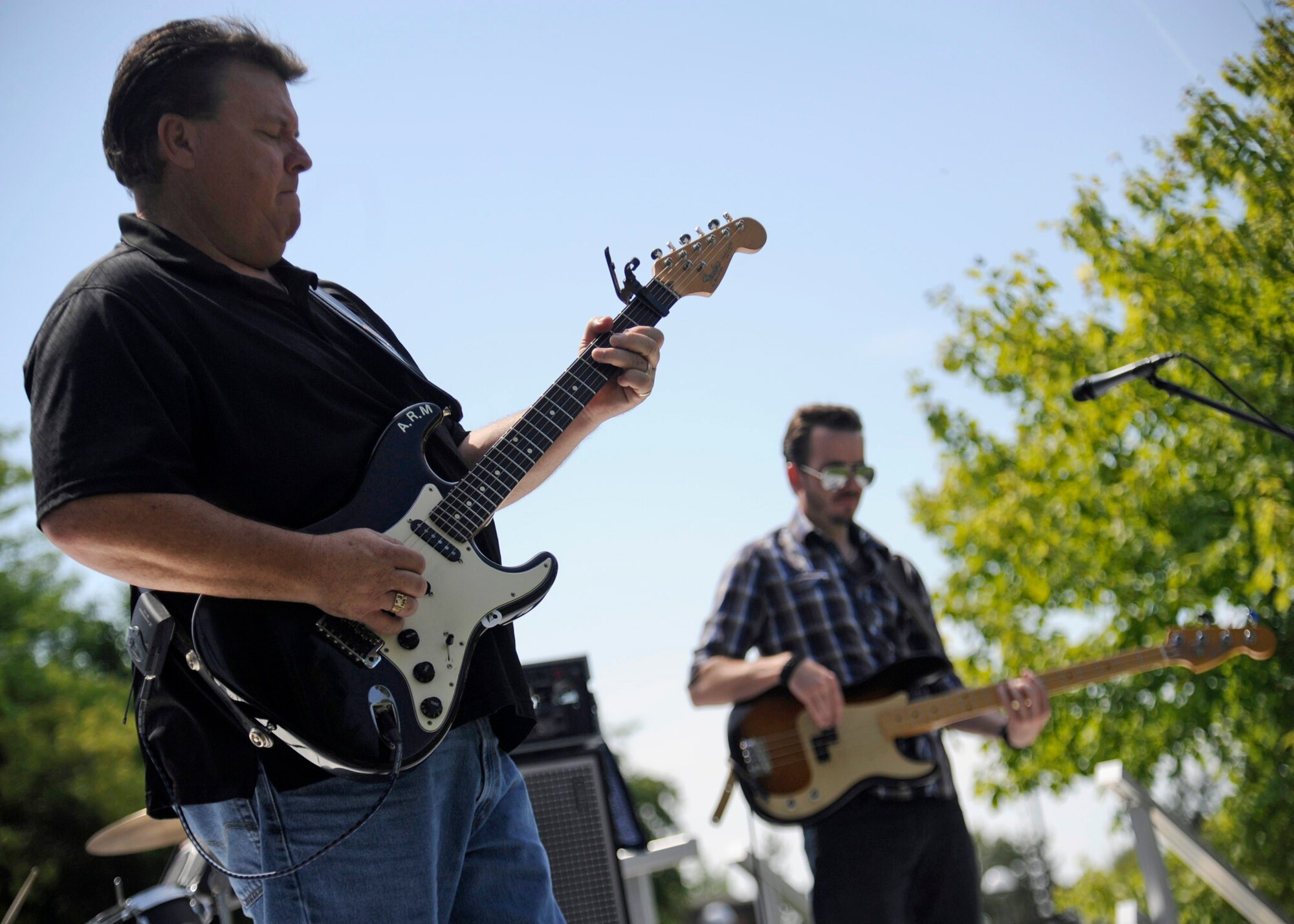Sammy Eubanks plays during the base picnic at Fairchild Air Force Base, Wash., Aug. 9, 2013. There were approximately 3,000 to 4,000 people in attendance at the picnic. (U.S. Air Force photo by Senior Airman Taylor Curry/Released)