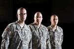 Three Massachusetts National Guard Soldiers helped save lives in the aftermath of the Boston Marathon bombing, April 15, 2013. From left are: 1st Lt. Steve Fiola, 1st Sgt. Bernard Madore and Staff Sgt. Mark Welch.