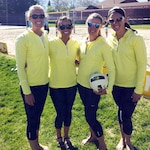 Spc. Shandra Pulver (holding volleyball), a Black Hawk crew chief with the Wisconsin Army National Guard, participated in the 2013 Armed Forces Volleyball Championships held at Hill Air Force Base, Utah, May 2-6.