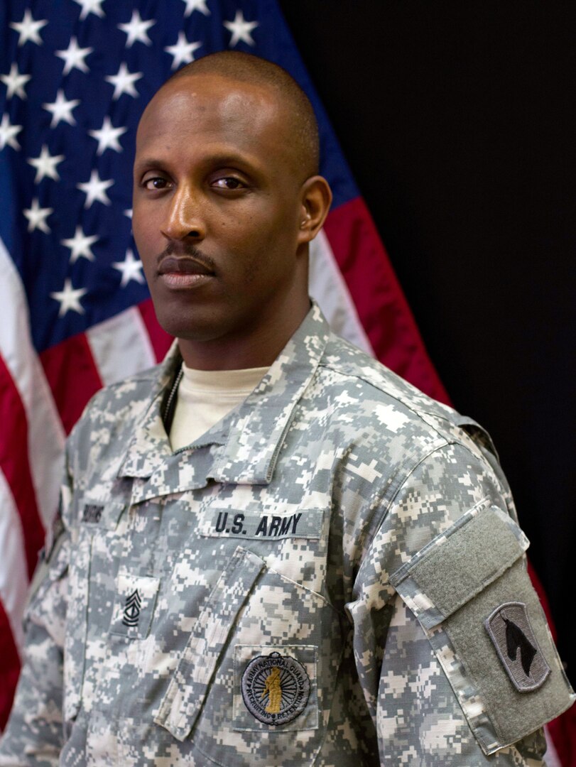 1st Sgt. Robert Burns, with the 2nd Battalion, 138th Field Artillery also works as an instructor at the Bluegrass Challenge Academy at Fort Knox, Ky. According to Burns, 10 former cadets serve with Task Force Longrifles on their deployment to the Horn of Africa.