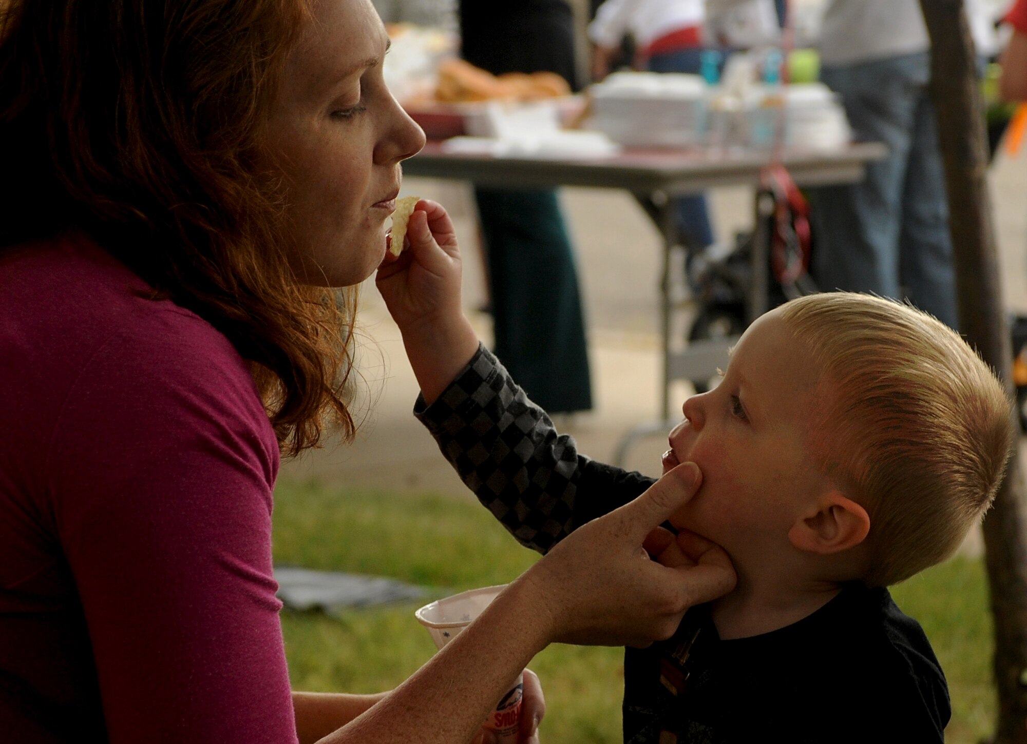 Members of the base chaplain core recently hosted a carnival-themed event at the Northern Lights Chapel in support of the “Wild Wednesdays” resiliency initiative at Minot Air Force Base, N.D., Aug. 7. A conservative estimate counted 500 Airmen and their families in attendance. The carnival was a way to enhance quality of life for Airmen and their dependents and was also part of the Strong Family programs. Wild Wednesdays so far included a movie night at the base theater and a pool party. The carnival was the last event to be hosted this year.  (U.S. Air Force photo/Airman 1st Class Stephanie Sauberan)