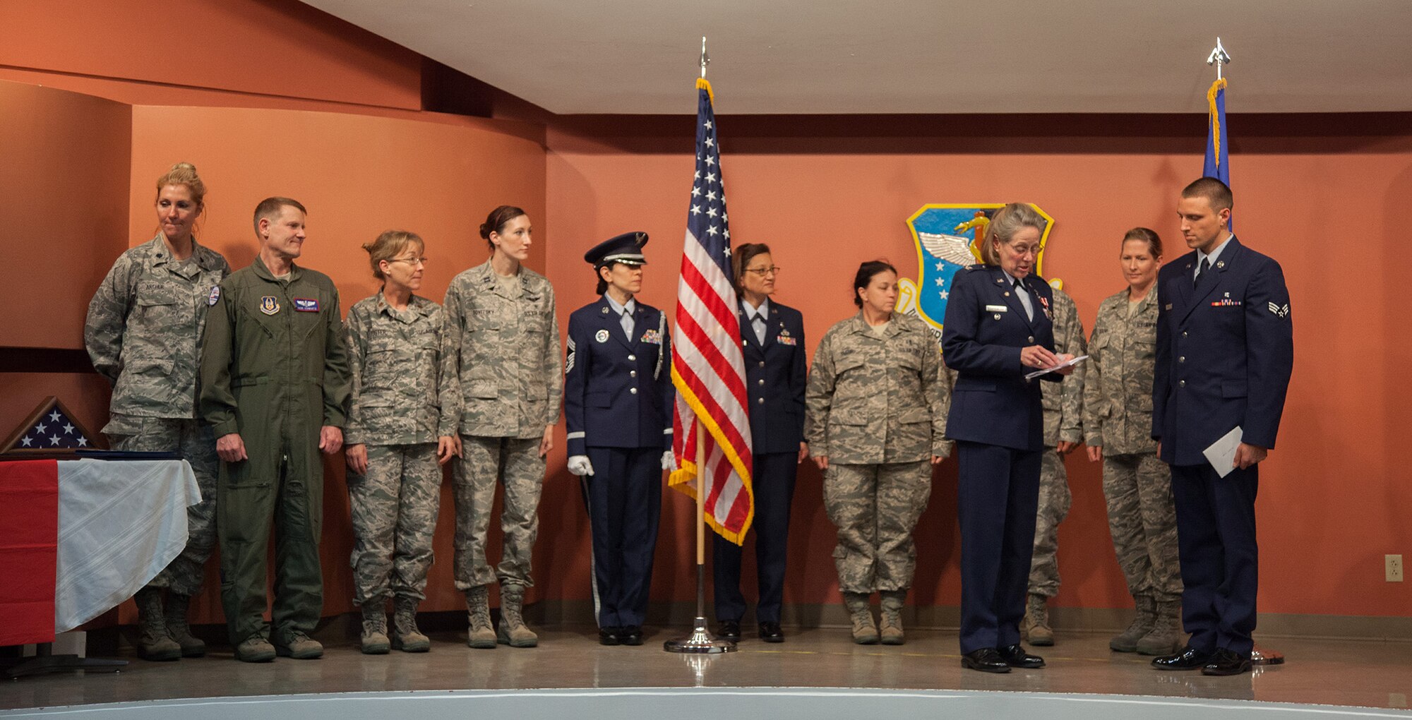 TRAVIS AIR FORCE BASE, Calif. -- Col. Térèse D. LeFrançois, former commander of the 349th Aerospace Medicine Squadron, was honored by friends and family in a retirement ceremony Aug. 11, 2013 at David Grant Medical Center, Travis Air Force Base, Calif. (U.S. Air Force photo / Lt. Col. Robert Couse-Baker)