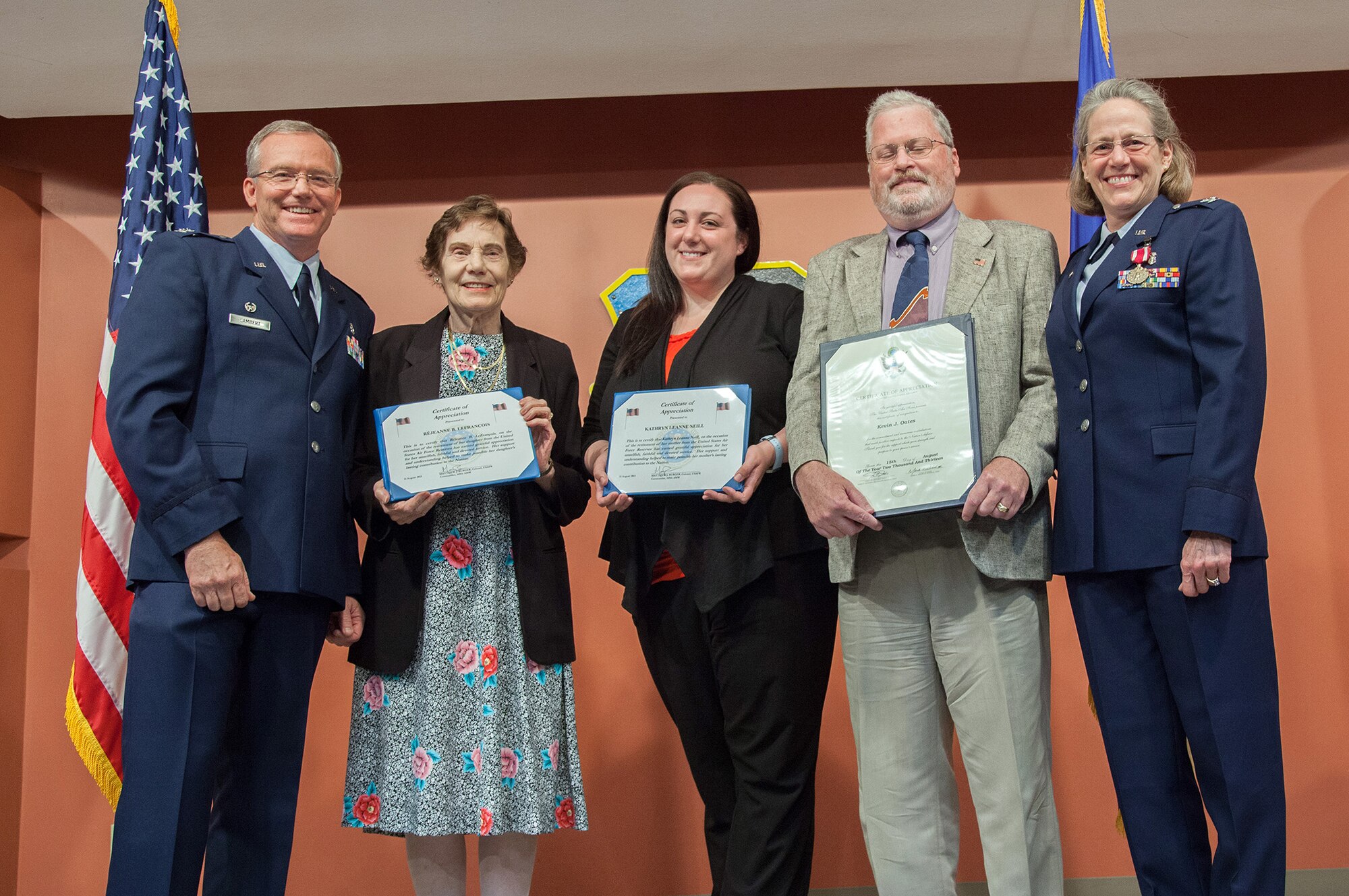TRAVIS AIR FORCE BASE, Calif. -- Col. Térèse D. LeFrançois, former commander of the 349th Aerospace Medicine Squadron, was honored by friends and family in a retirement ceremony Aug. 11, 2013 at David Grant Medical Center, Travis Air Force Base, Calif. (U.S. Air Force photo / Lt. Col. Robert Couse-Baker)