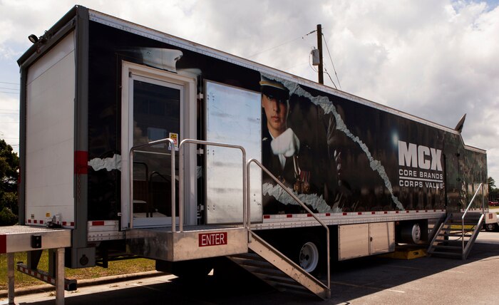 The Mobile Tactical Field Exchange is the first of its kind on the East Coast. The mobile exchange carries supplies including food, drinks, uniform, hygiene and other general items. It provides a place to shop during extended field exercises, special events and relief efforts. The exchange also provides MCCS Marines management opportunities similar to facilities they would operate while deployed. The store is temporarily in a parking lot near the Gonzales Marine Mart, which is closed for renovations. The Mobile Tactical Field Exchange is open Monday through Friday from 5 a.m. to 1 p.m.
Find us on Google + (http://gplus.to/camp.lejeune)
Follow us on Twitter (http://twitter.com/camp_lejeune)
Like us on Facebook (http://www.facebook.com/camp.lejeune) 