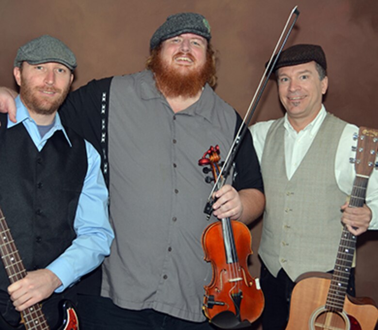 Adrian Baxmeyer, St. John Fraser and Rick Meagher, three-fifths of the band One Eyed Reilly, work in the U.S. Army Corps of Engineers Sacramento District. Their weekends are spent playing a mixture of original Celtic rock and Americana tunes throughout the region. (U.S. Army photo by Robert Kidd Released)