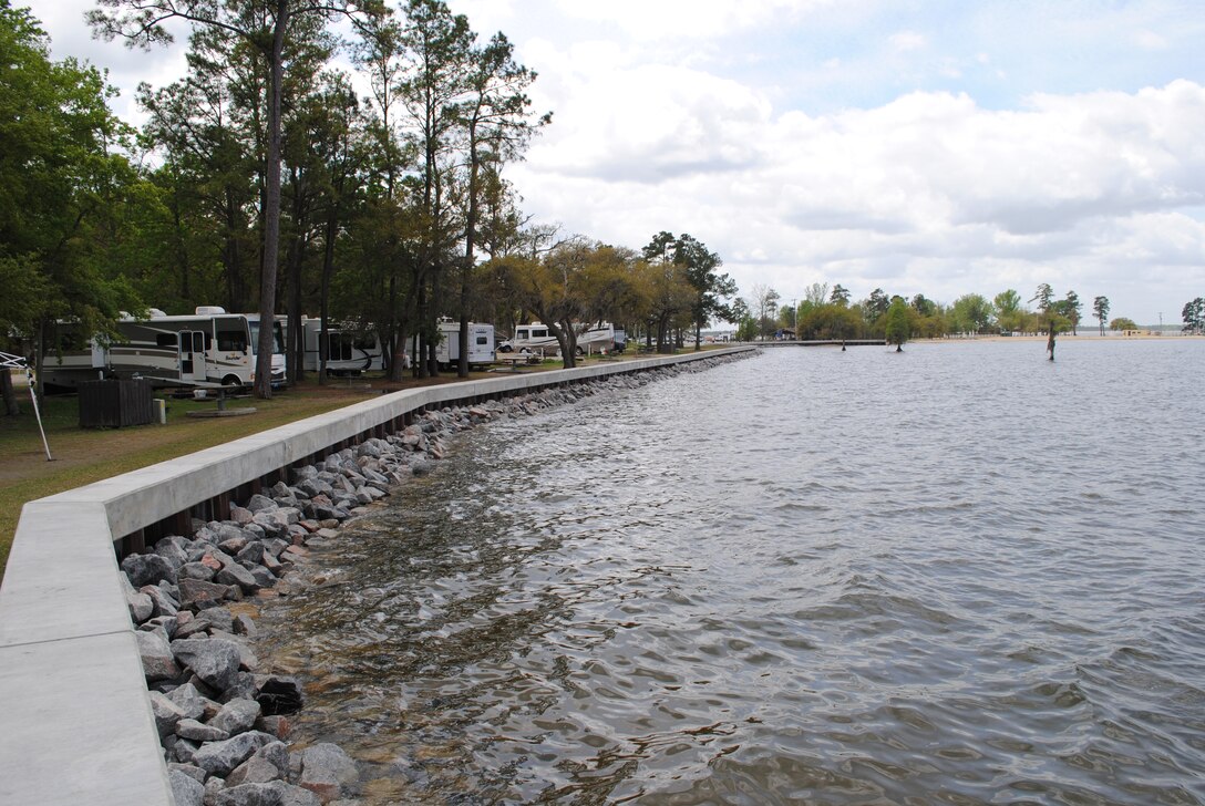 The Charleston District built a new lakewall for the Joint Base Charleston Short Stay Recreation Area as part of their MWR program.