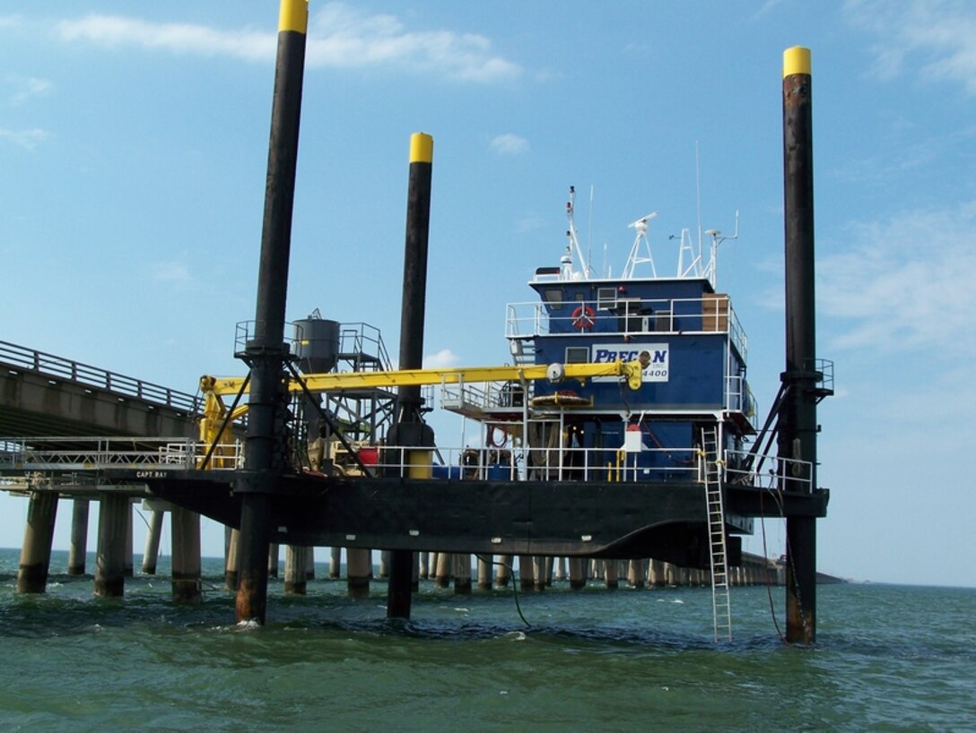 The Charleston District will use the Capt'n Ray liftboat to perform rock coring in Charleston Harbor.