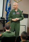 Col. Richard P. Pagliuco, commander of the 91st Operations Group, speaks at the group’s weekly mass briefing on July 24, 2013. Pagliuco assumed command of the 91st OG in June 2013. (U.S. Air Force photo by/Airman 1st Class Apryl Hall)