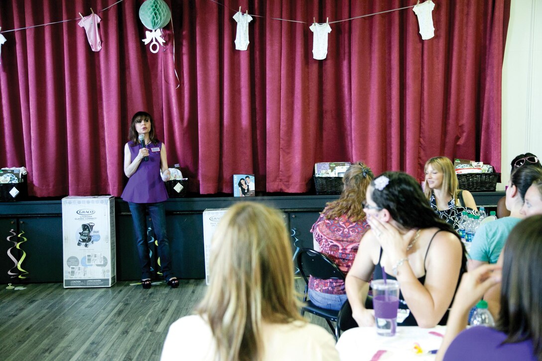Heidi Murkoff, left, answers questions at Special Delivery, Aug. 9 at the USO on Kadena Air Base. Special Delivery is a USO and What to Expect Foundation-sponsored event for expectant mothers in the military community on Okinawa. Murkoff and the USO created the event, so mothers could have an opportunity to bond and have their maternity and infancy questions answered. Murkoff is the New York Times’ best-selling author of the “What to Expect” series. Photo by Lance Cpl. Natalie M. Rostran