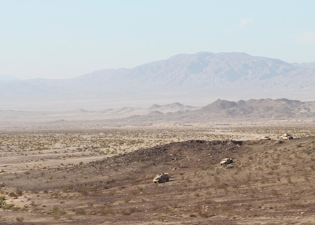 Marine Wing Support Squadron-272 motor transportation company conduct a motorized operation course on  at Camp Wilson aboard Marine Corps Air-Ground Combat Center Twentynine Palms, Calif., Aug. 1. 