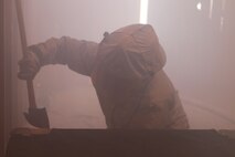 Aircraft rescue and firefighting Marines from Marine Wing Support Squadron 272 conduct a victim recovery at Camp Wilson aboard Marine Corps Air-Ground Combat Center Twentynine Palms, Calif., August 2.
