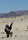 Engineer Marines from Marine Wing Support Squadron 272 conduct a squad assult range to refresh on thier rifleman skills at Camp Wilson aboard Marine Corps Air-Ground Combat Center Twentynine Palms, Calif., Aug. 8.
