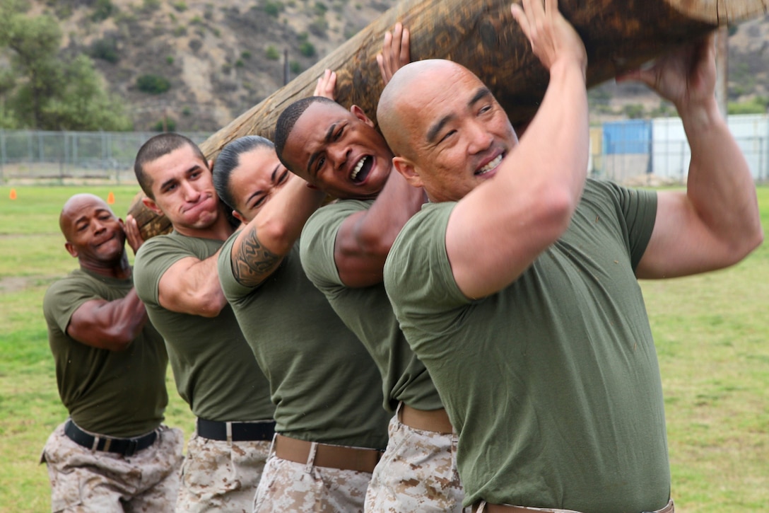 Marines from 1st Supply Battalion, Combat Logistics Regiment 15, 1st Marine Logistics Group, compete at a field meet during their battalion’s Johnny Wayne Day aboard Camp Pendleton, Calif., Aug. 9, 2013. At the family day, the children of Marines and sailors participated in a number of events that simulated what their parents might experience on a day-to-day basis as a member of the military.
