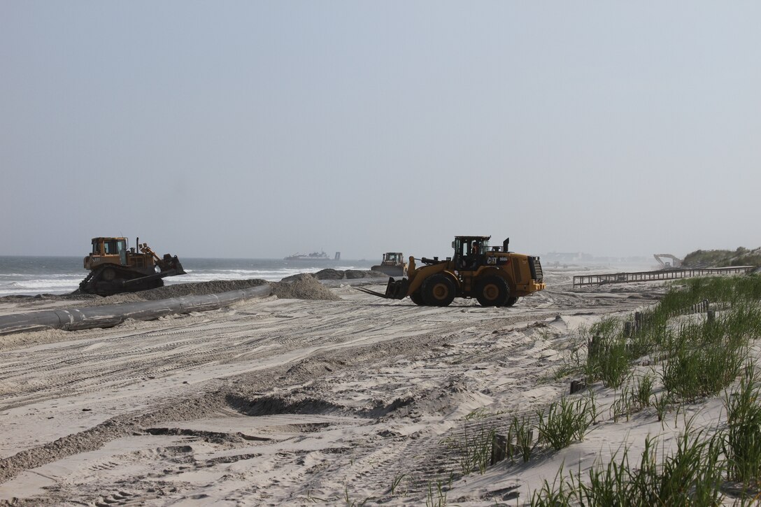 The U.S. Army Corps of Engineers restored the beaches of Avalon and Stone Harbor from erosion associated with Hurricane Sandy in the spring and summer of 2013. The project is designed to reduce to damages from coastal storms. 