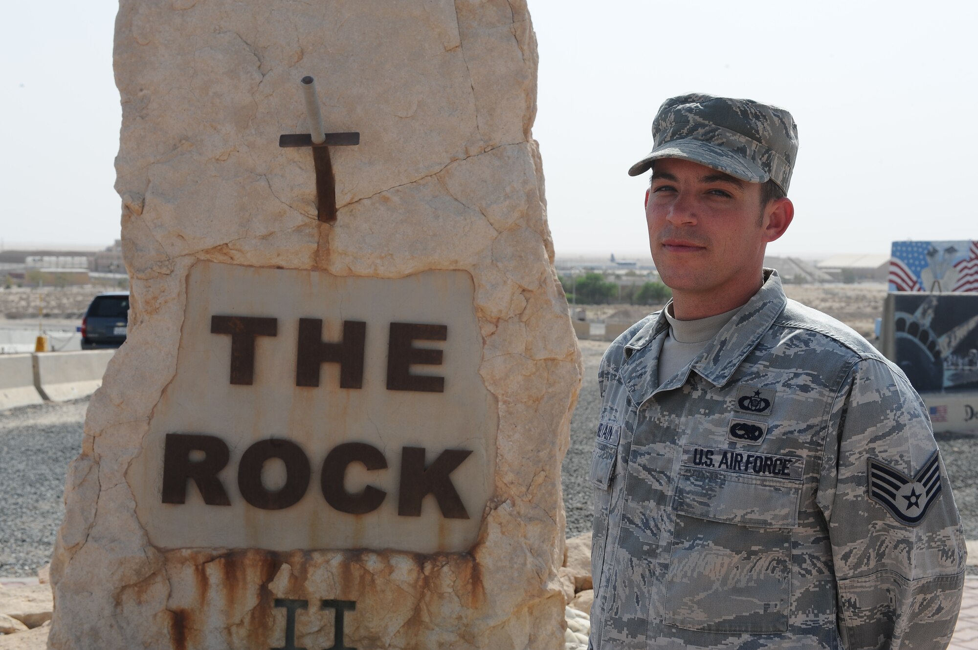 Staff Sgt. Jeremy McKelvain is the noncommissioned officer in charge of squadron aviation resource management.  As such, he ensures all his aircrew members are current and qualified to accomplish the mission.  He is also responsible for tracking their training and flight hours.  McKelvain is deployed to the 46th Expeditionary Reconnaissance Squadron at an undisclosed location in Southwest Asia.  He has been chosen by his leadership as this week's Rock Solid Warrior.  (U.S. Air Force photo by Master Sgt. Marelise Wood)