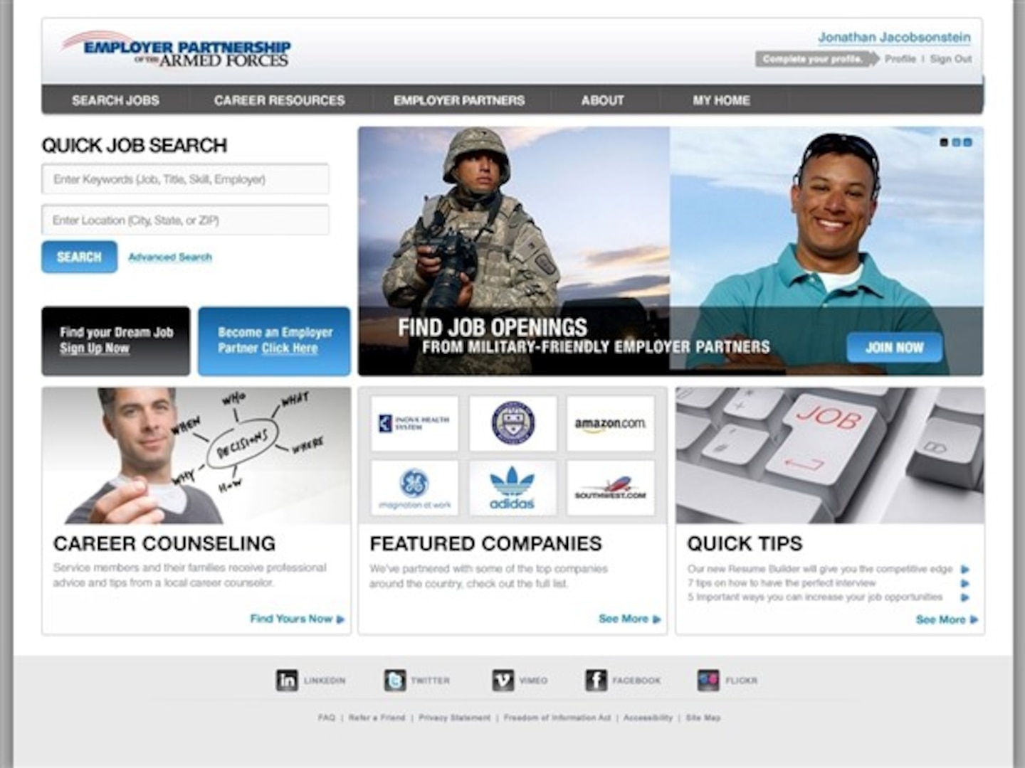 A user-friendly Web portal makes it easier for veterans - including Reserve component members, their families and wounded warriors - to land jobs with civilian employers who value their military experience.