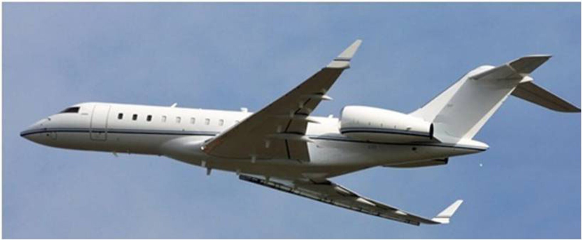 HANSCOM AIR FORCE BASE, Mass. - An E-11A aircraft outfitted with the Battlefield Airborne Communications Node, or BACN, flies at an undisclosed location. BACN enables  interoperability across voice and datalink networks and it recently passed the 50,000 flight hour mark. (Courtesy photo)