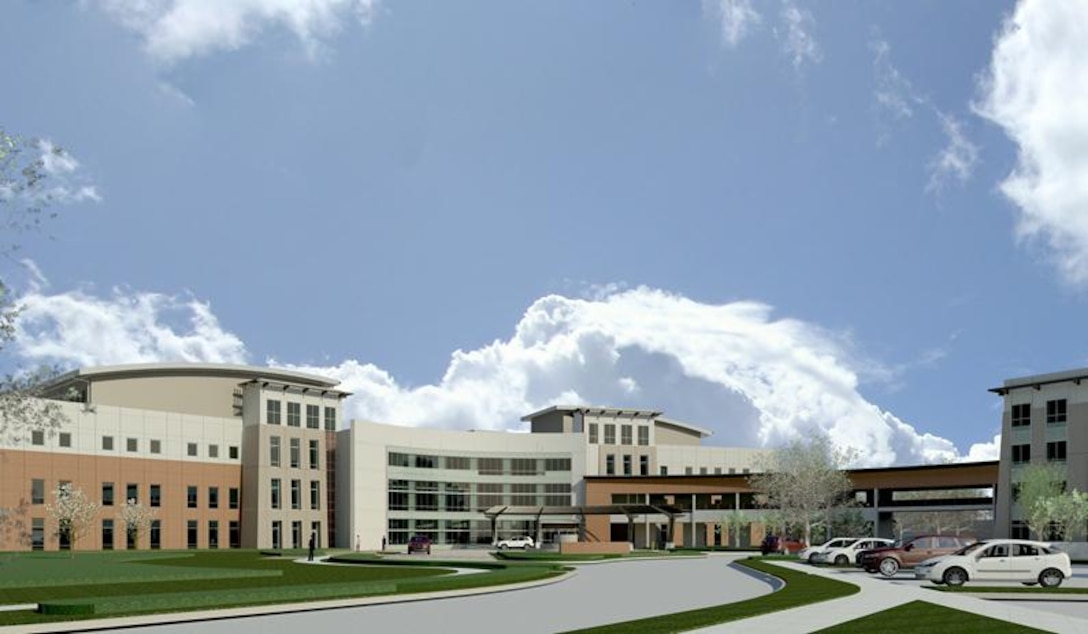 The Family Health and Pediatric Clinics will relocate to the Temporary Medical Buildings on the south end of the Malcolm Grow Medical Clinic and Surgery Center campus Sept. 3, 2013, as Phase 1 of the military construction project begins at Joint Base Andrews, Md. These modular trailers are located near the intersection of West Perimeter and Boston Roads. The Family Health and Pediatric Clinics are expected to operate in the Temporary Medical Buildings well into 2015.  (Courtesy illustration) 