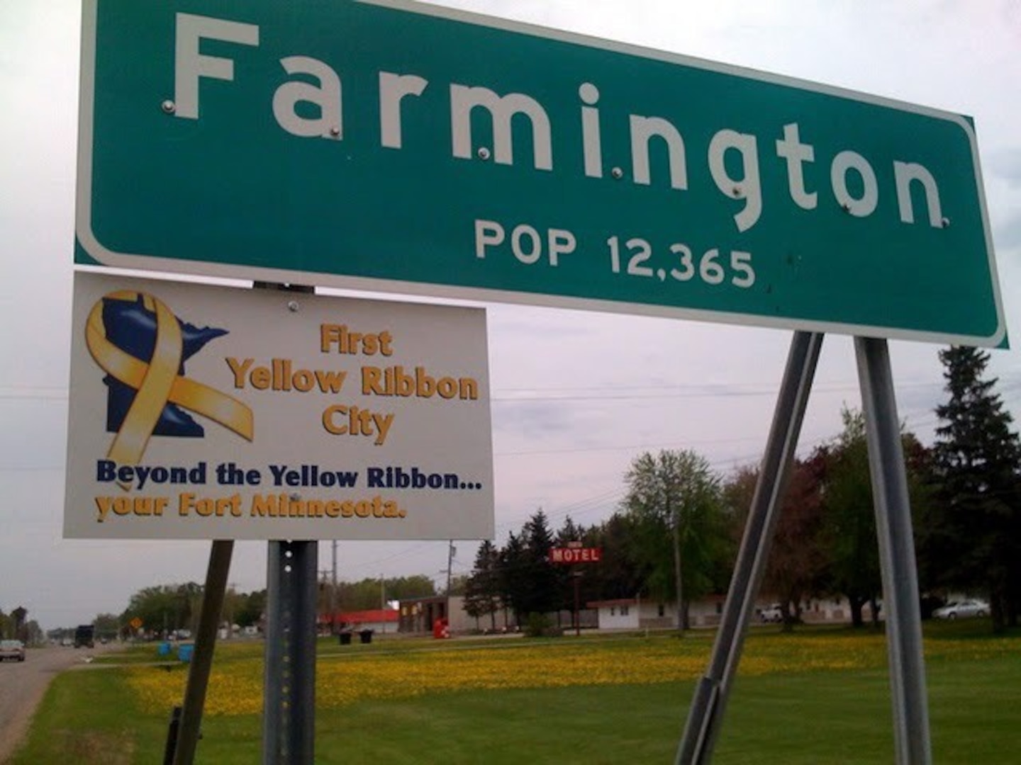 Farmington was the first community in Minnesota to earn the Yellow Ribbon network designation through the Minnesota National Guard's Beyond the Yellow Ribbon program. The designation is given to communities or groups that create a sustainable action plan to support troops and their families.