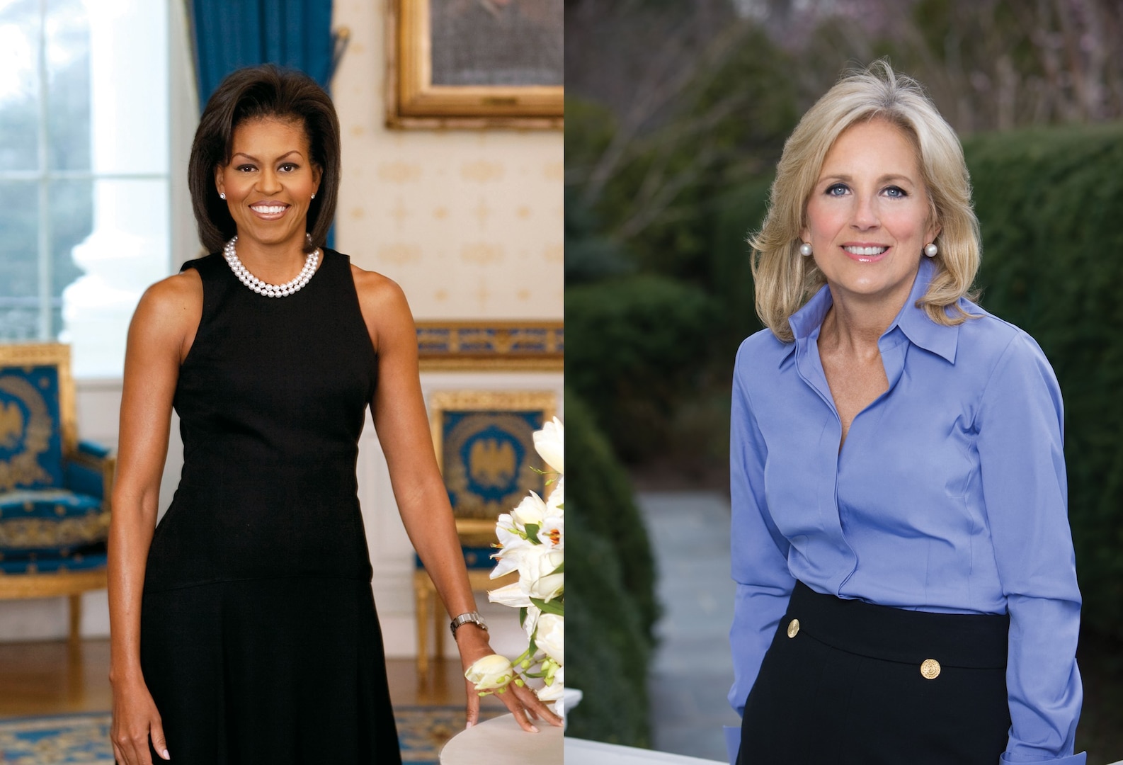 First Lady Michelle Obama, left, and Dr. Jill Biden, wife of Vice President Joe Biden.
