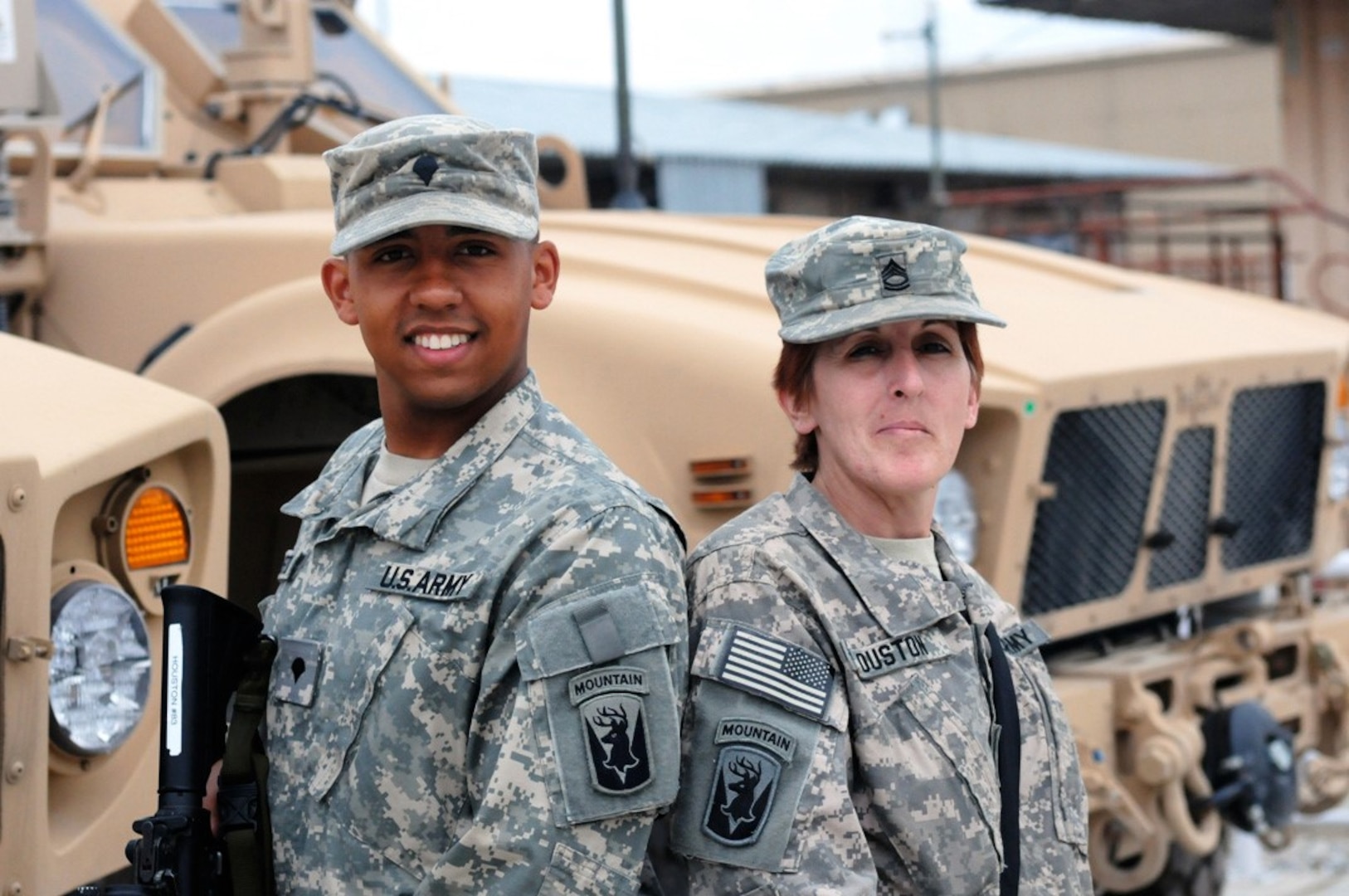 Sgt. 1st Class Maureen A. Houston and Spc. Brion Houston, both of the 86th Infantry Brigade Combat Team of the Vermont Army National Guard, are currently deployed together to Afghanistan.