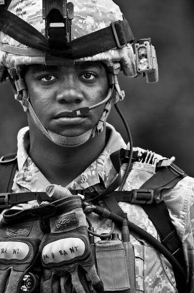 Staff Sgt. David Morant Jr., from the 51st Security Forces Squadron, is one of approximately 1,500 active-duty, reserve and National Guard Airmen that attend the 96th Ground Combat Training Squadron's "Brave Defender" training each year at Eglin Air Force Base, Fla.  "Defender" is a six-week deployment training course for security forces Airmen.  It is one of only six SF deployment training courses in the U.S.  The course opened here in 2002 and was established by Air Force Materiel Command to satisfy security forces training requirements in an expeditionary environment  (U.S. Air Force photo/Samuel King Jr.)