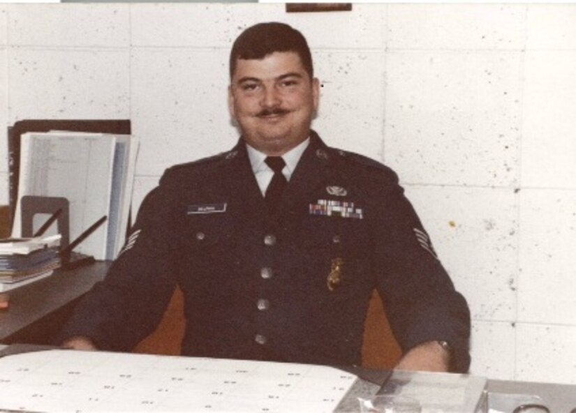 U.S. Air Force Staff Sgt. Bruce Delphia was part of a security police unit at Torrejón Air Base, Spain in 1983. Staff Sgt. William Delphia, 633rd Security Forces Squadron combat arms training and maintenance instructor, decided to enlist in the same career field as his father Bruce, continuing a heritage of security policemen. (Courtesy photo/Released)