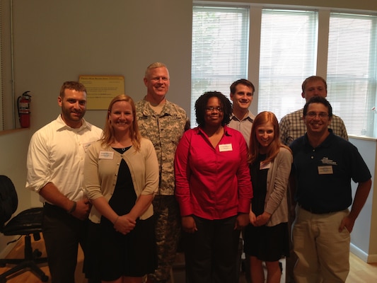 Baltimore District Commander Col. Trey Jordan takes a group picture with the VCP Alexandria Laboratory team. 