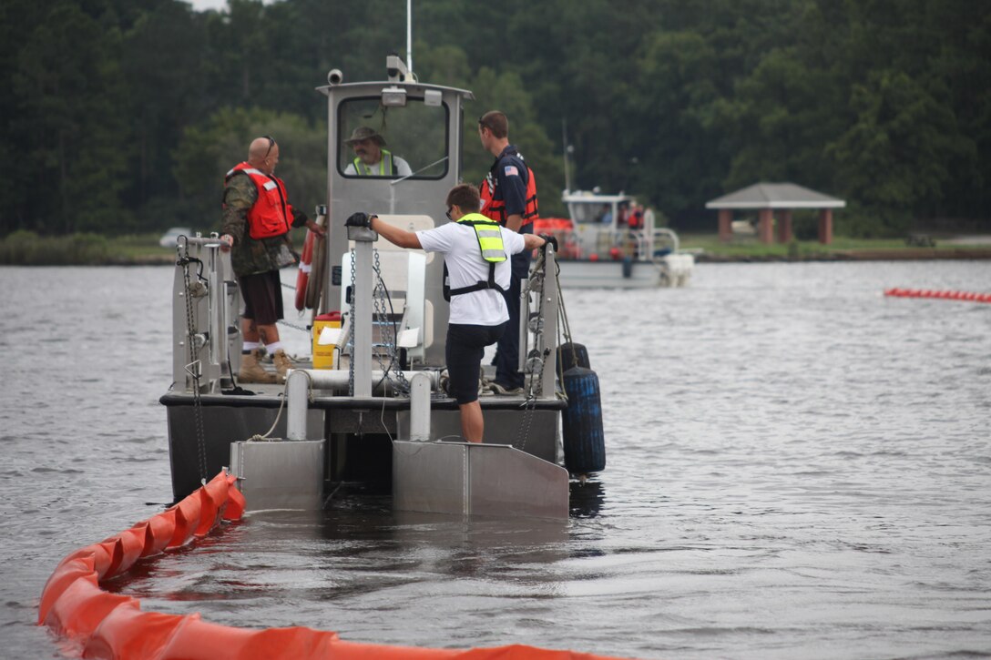 The Facility Response team of Marine Corps Air Station Cherry Point conducted training that tested their abilities and capabilities to respond to an oil spill. The training is to ensure that the Marine Corps is prepared to respond to Oil and Hazardous spill incidents and undertake immediate direct action to minimize the effects on the environment.  