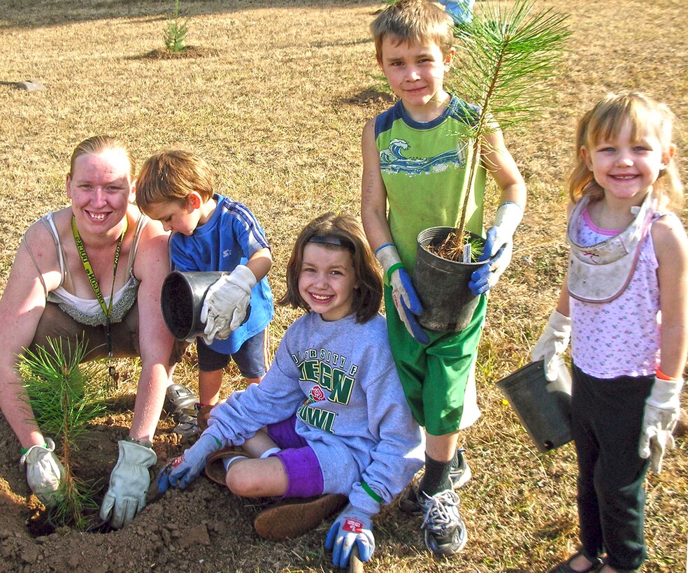 The entire Intros family volunteered to plant trees at Schwarz Park during National Public Lands Day last September. 