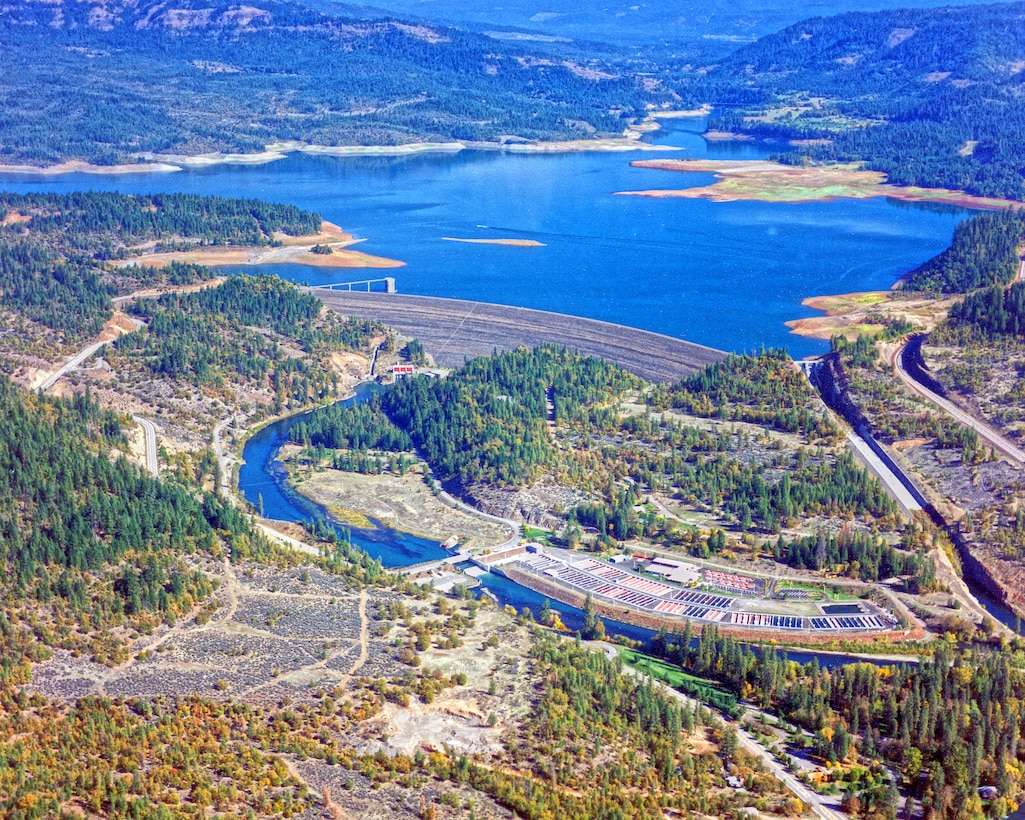 William Jess Dam is on the Rogue River, about 28 miles northeast of Medford, Ore.