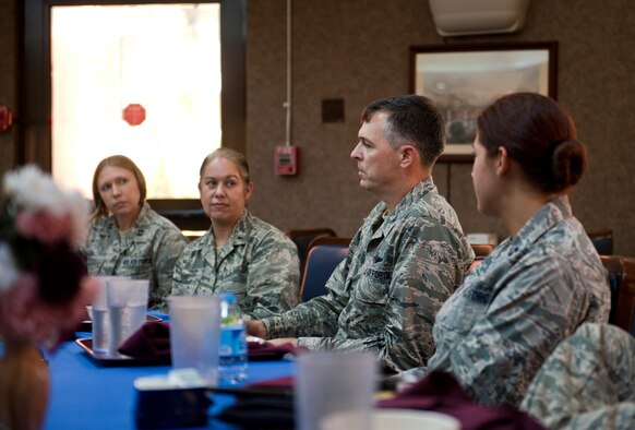 Col. Craig Wills, 39th Air Base Wing commander, responds to Incirlik company grade officers during a question and answer session with the Company Grade Officers Council Aug. 21, 2013 at Incirlik Air Base, Turkey. The Incirlik CGOC was named best CGOC in the European Region for the second quarter of 2013. (U.S. Air Force photo by Senior Airman Daniel Phelps/Released)