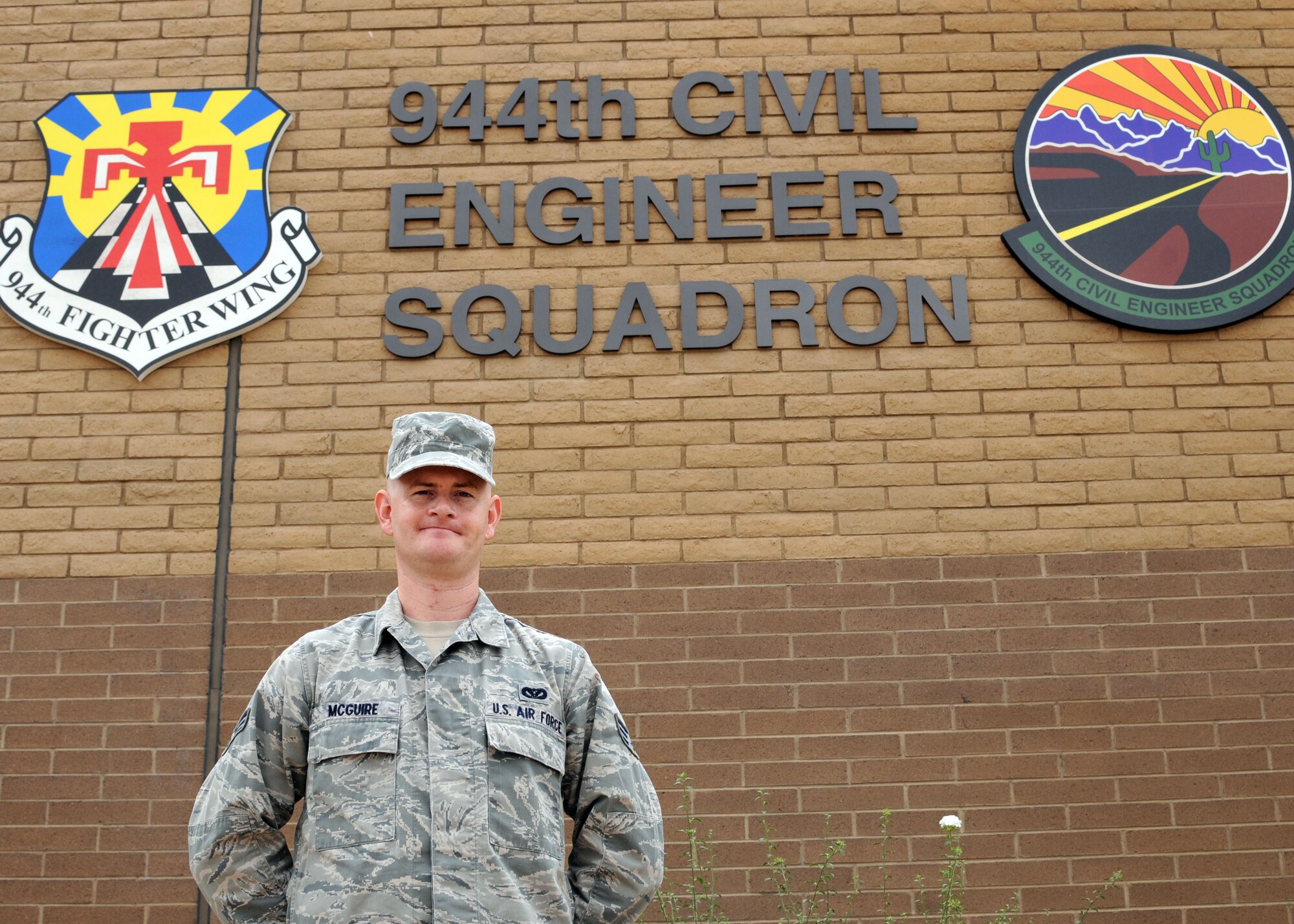 Senior Airman Donald Mcguire, 944th Civil Engineer Squadron structure specialist, became the driving force for two major projects at the bases Airman’s Attic, a non-profit volunteer and donation based organization. (U.S. Air Force photo/Tech. Sgt. Louis Vega Jr.)