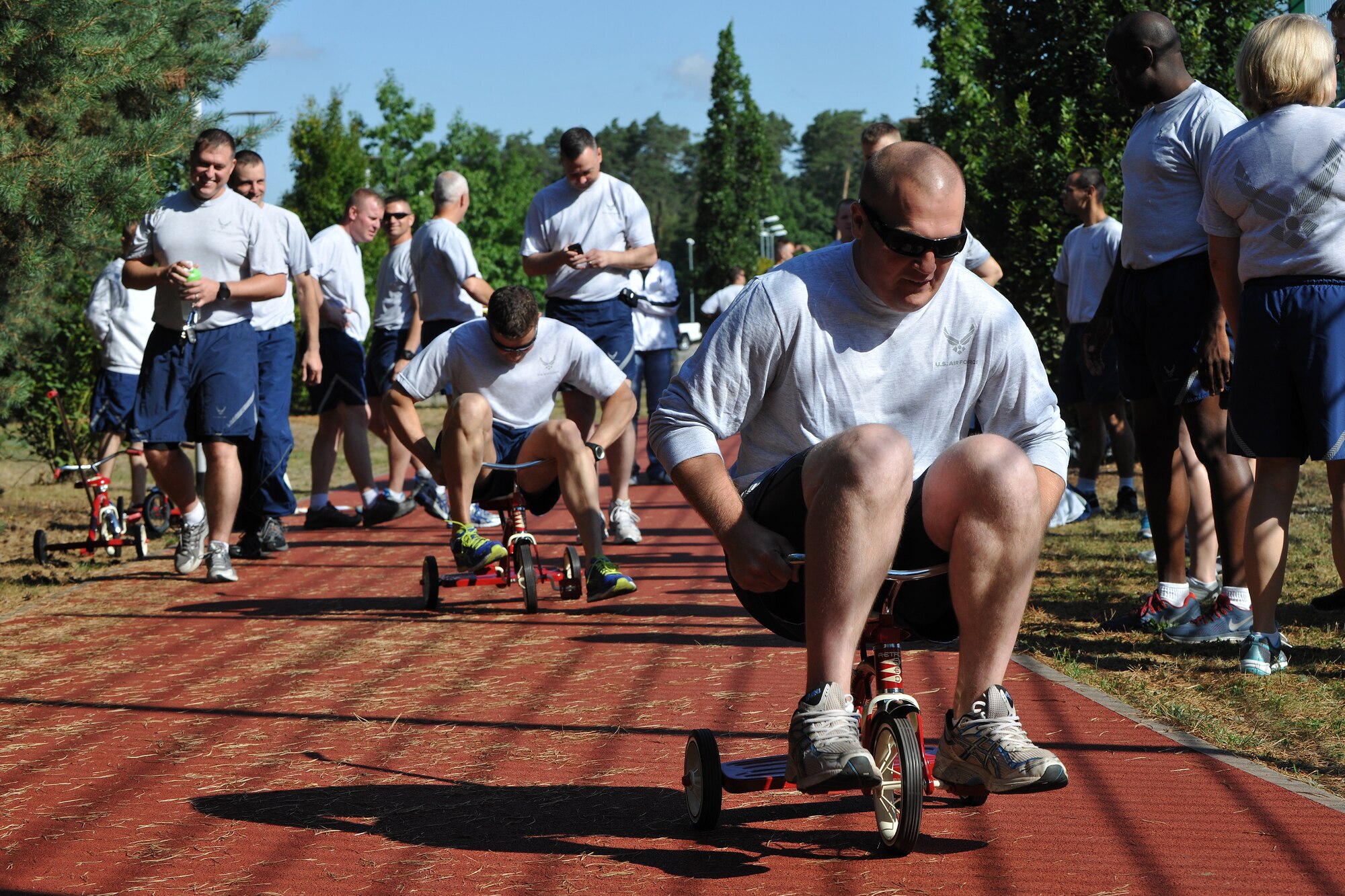 Members of the 86th Airlift Wing participated in a Resiliency Day, August 20, 2013, Ramstein Air Base, Germany.  Airmen took time to focus on the four core concepts: mental, physical, social, and spiritual set forth by Chief Master Sgt. of the Air Force James A. Cody.  (U.S. Air Force photo/Senior Airman Chris Willis)