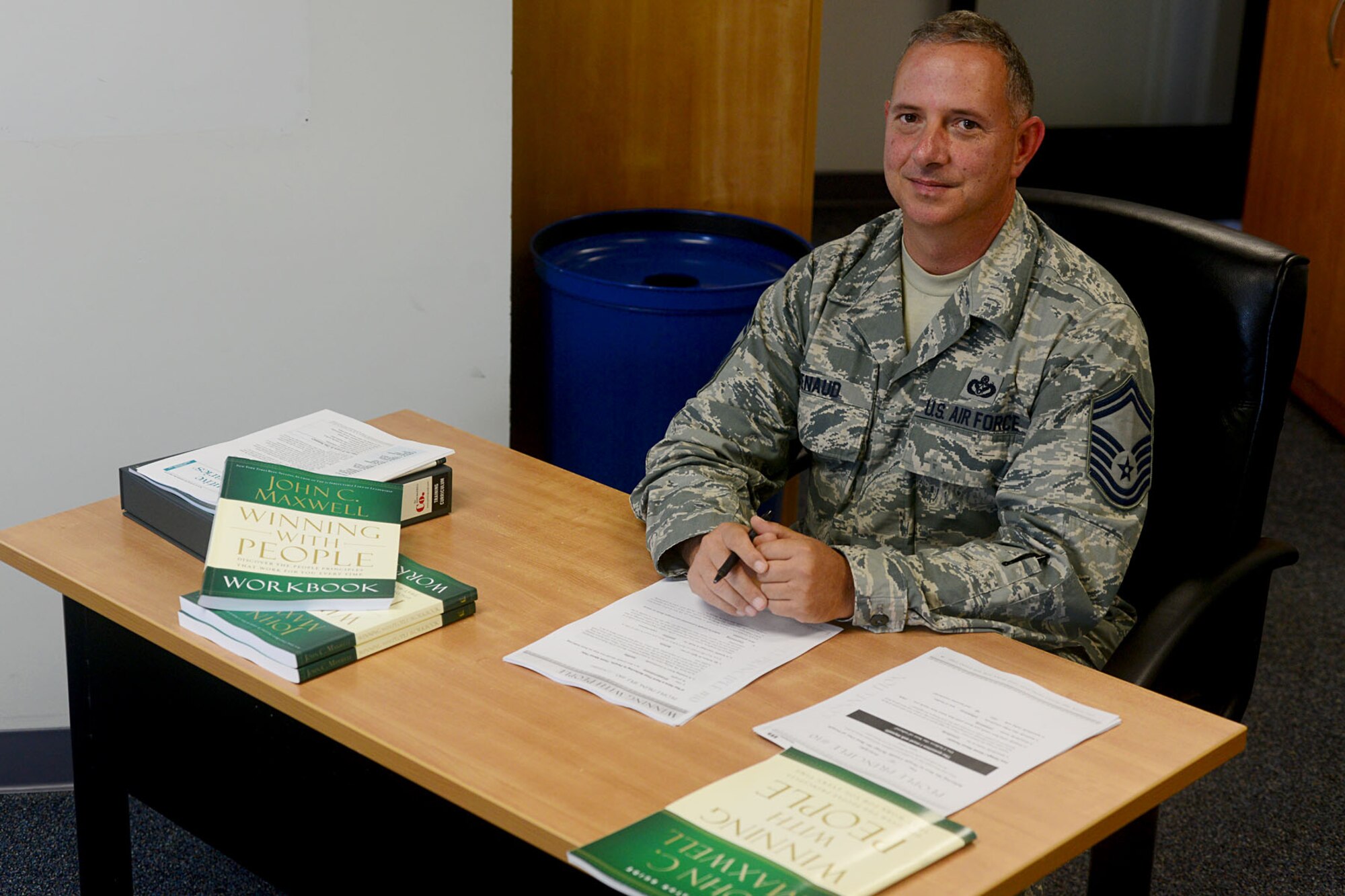 U.S. Air Force Senior Master Sgt. Randall Renaud, 633rd Civil Engineer Squadron engineering flight superintendent, received an Article 15 after an arrest for driving under the influence in 2002. Through dedication and resiliency, Renaud overcame every obstacle and dedicates his time in teaching others to do the same. (U.S. Air Force photo by Staff Sgt. Ashley Hawkins/Released)