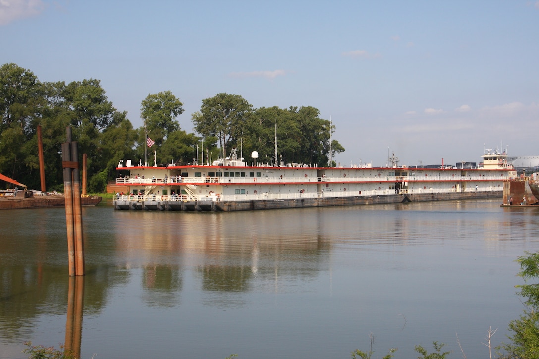 Vicksburg, Miss… The U. S. Army Corps of Engineers (Corps) Vicksburg District’s Mat Sinking Unit (MSU) is scheduled to begin laying articulated concrete mats on the banks of the Mississippi River on August 26.  The vessels of the MSU will depart the Vicksburg Harbor, Friday, 23 August 2013, and assemble around noon below the I-20 bridge before proceeding to their first worksite. 