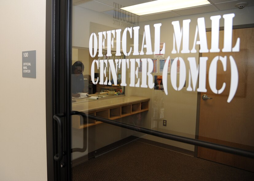 The Official Mail Center is the main distributor for all incoming and outgoing mail on Barksdale Air Force Base, La., Aug. 27. The OMC is connected to the Airman?s Attic and is open Monday-Friday from 7:30 a.m. to 4:30 p.m. (U.S. Air Force photo/Senior Airman Joseph A. Pagán Jr.)