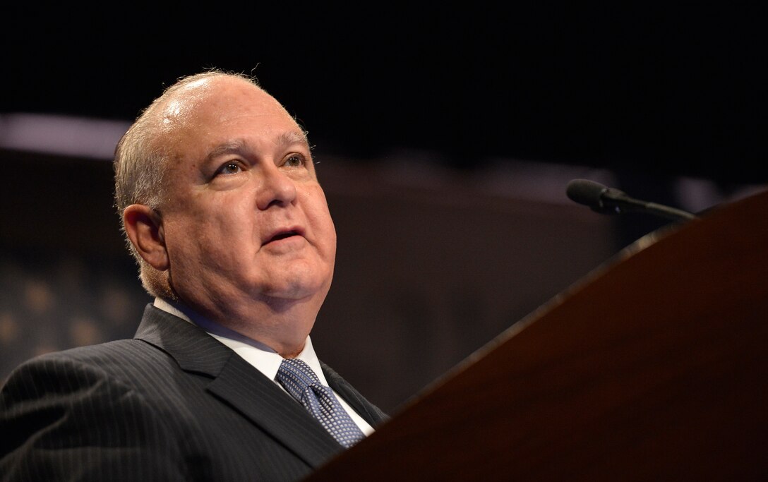 Joseph W. Westphal, undersecretary of the Army, makes remarks during a ceremony to recognize Army Staff Sgt. Ty Michael Carter, the newest Medal of Honor recipient, at the Pentagon, Aug. 27, 2013.